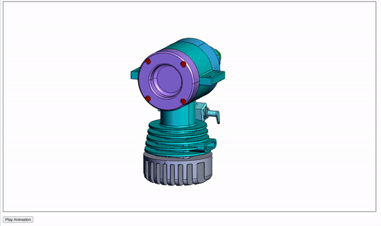 "Animation of the camera moving within the HOOPS WebViewer"