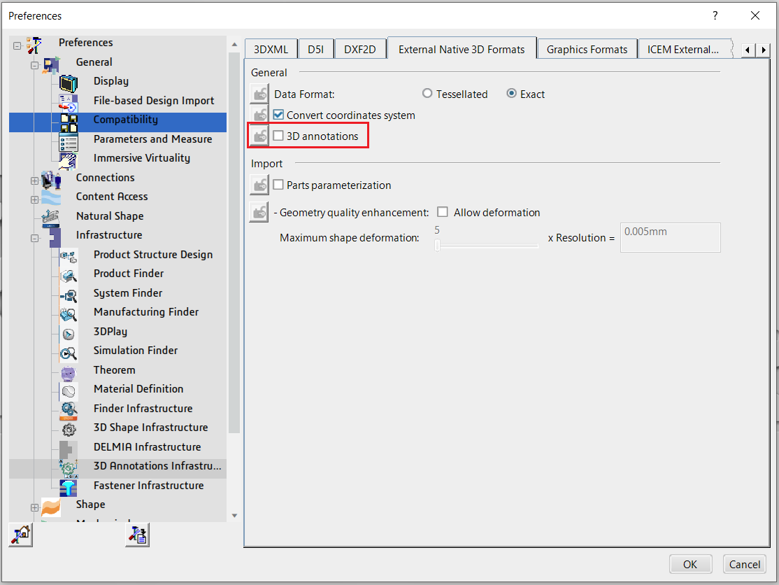 Export NX / Import NX tabs