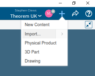 Import dialog box