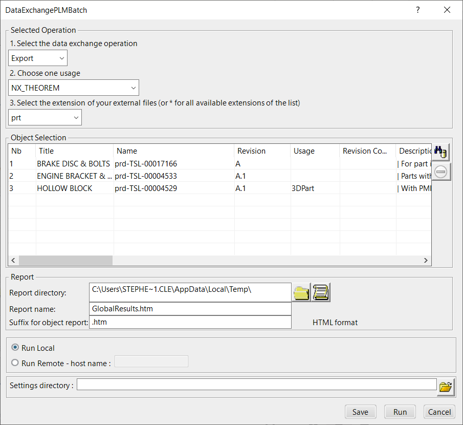 Products added to Object Selection
