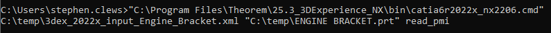 Command line execution example