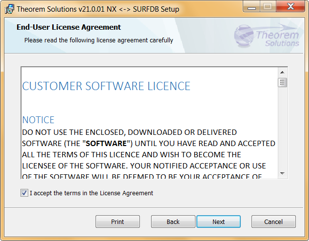 Installation -- License Agreement