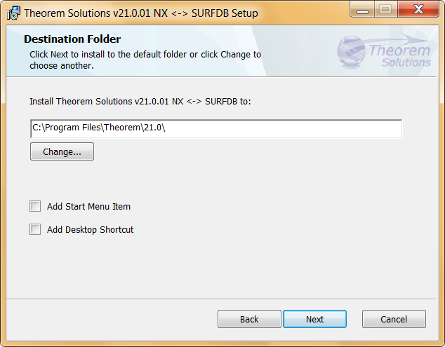 Installation -- Destination Folder