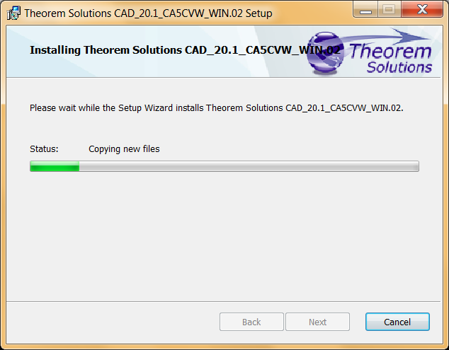 Completed the Theorem Solutions Setup Wizard