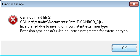 Insert Existing Component error message