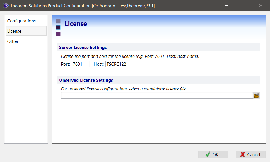 Product Configuration — License