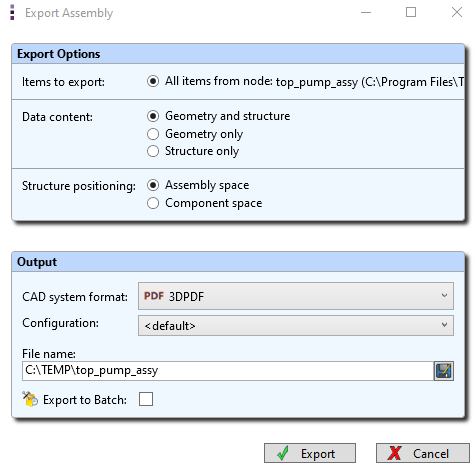 Export Assembly interface