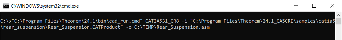 Command line example