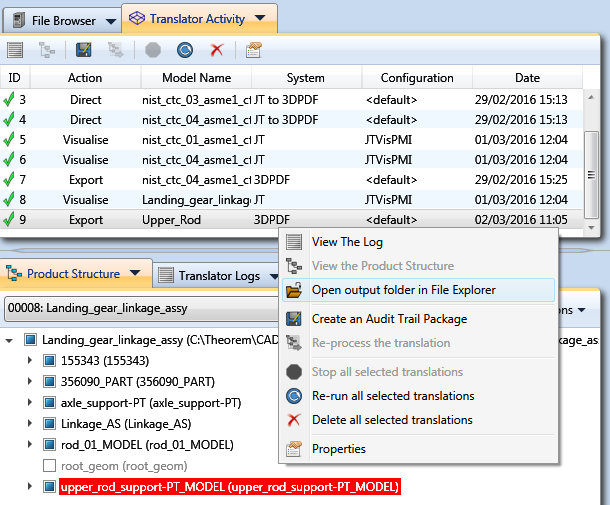 Export output folder