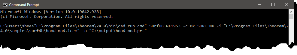Command line translation example