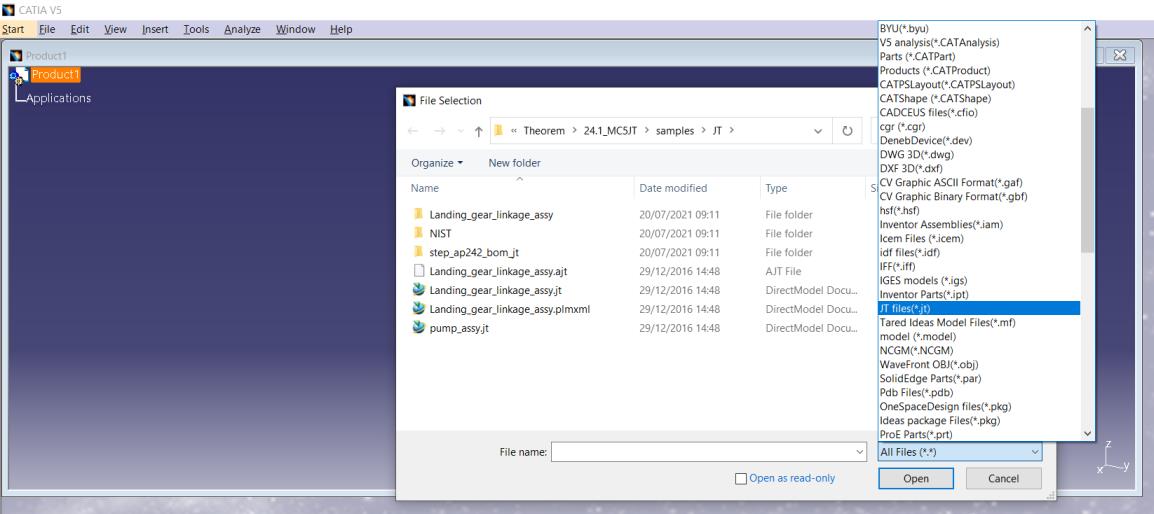 Using Insert Existing Component — file selector