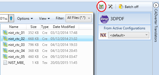 Configuration Manager launch from Active Configuration Pane