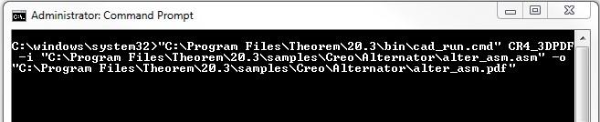 Command line invocation example
