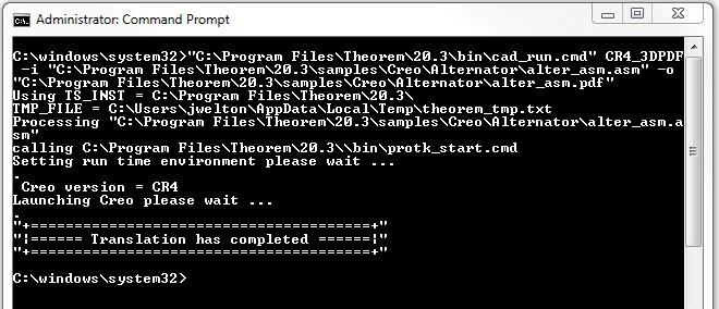Command line translation output