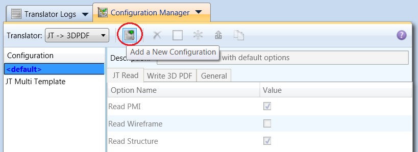 Configuration Manager pane