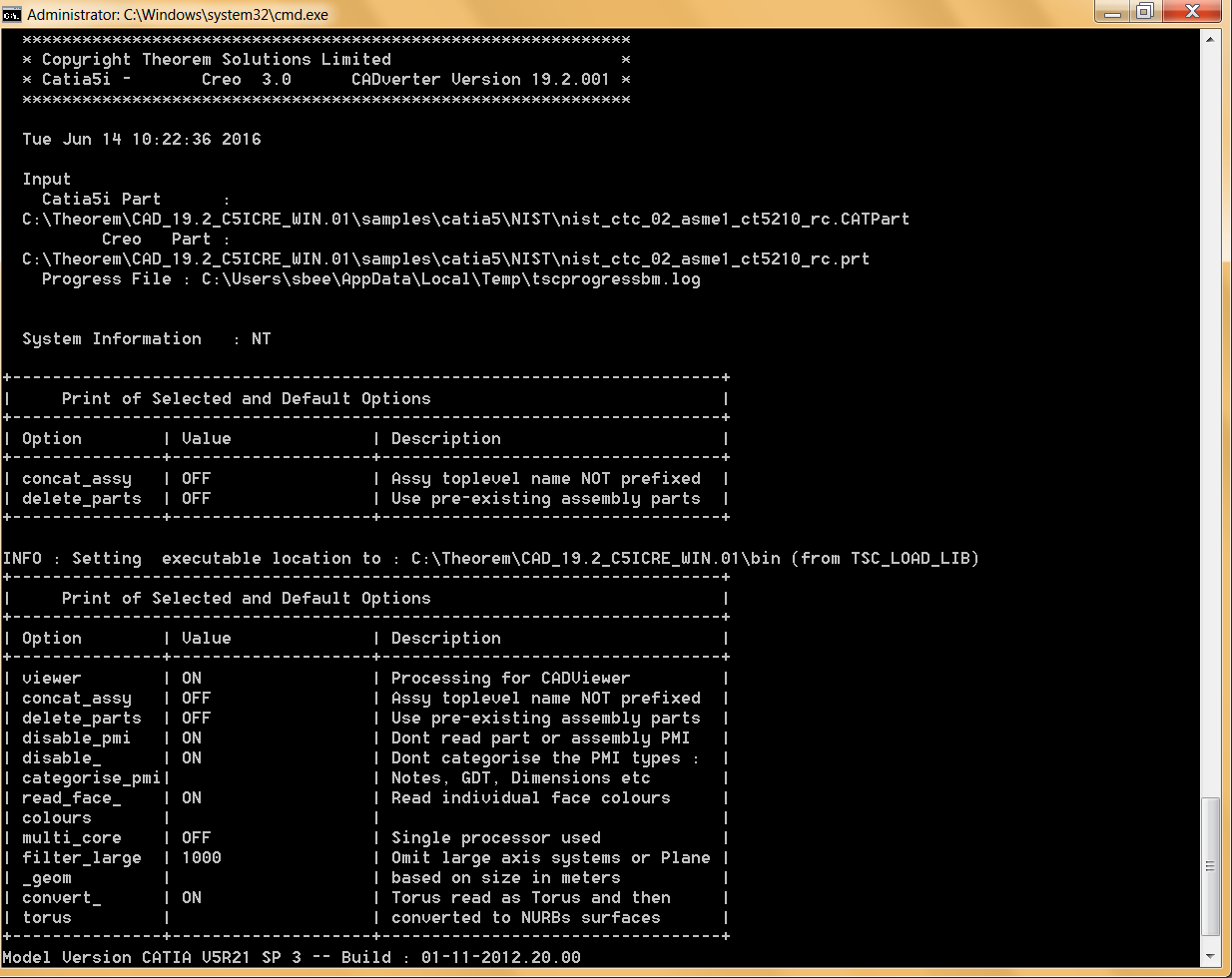 Command line output CATIA V5 to CREO