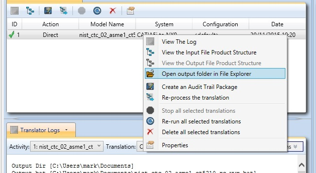 Opening the output folder