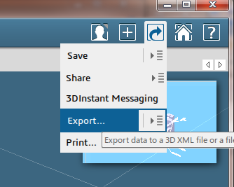 Export menu item