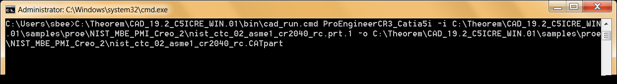 Command line translation CREO to CATIA V5