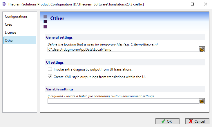 Product Configuration Other settings