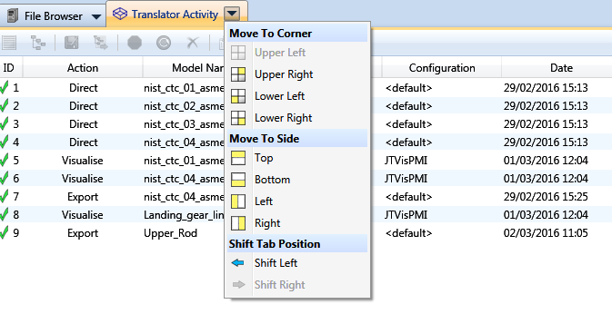 Moving windows into desired panel