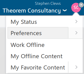 Accessing Preferences menu