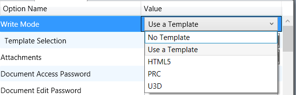 Write Mode - No Template option