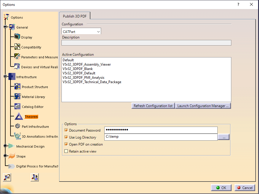 Tools Options Theorem panel