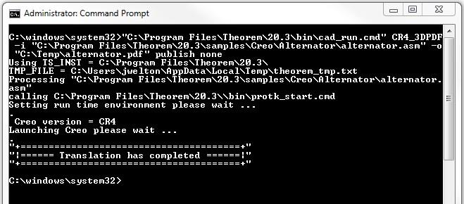 Command prompt publish none output