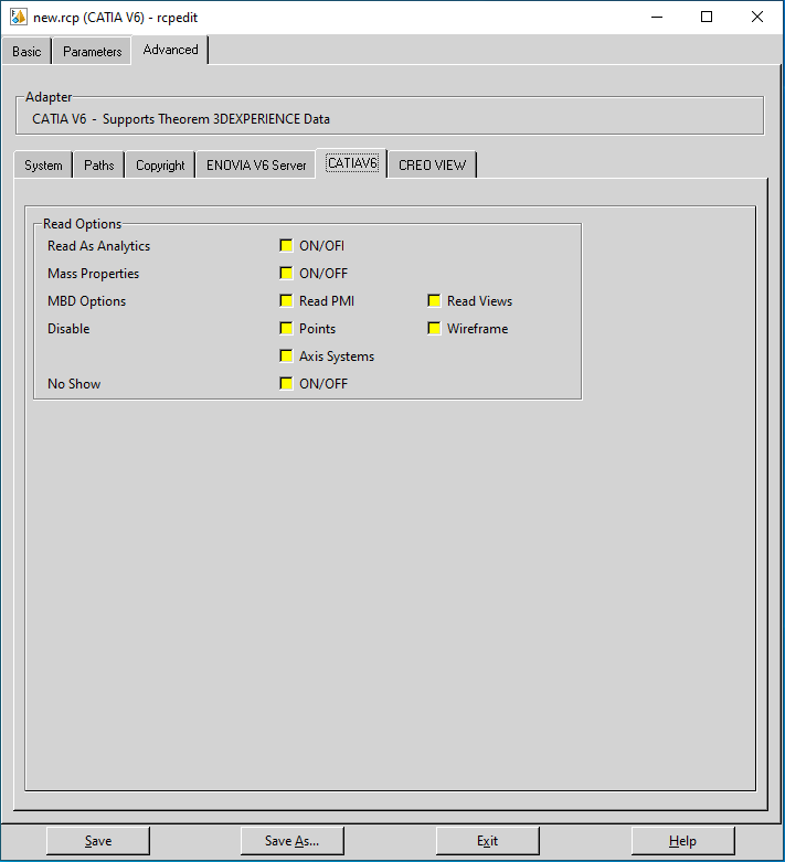 CATIAV6 Recipe Options
