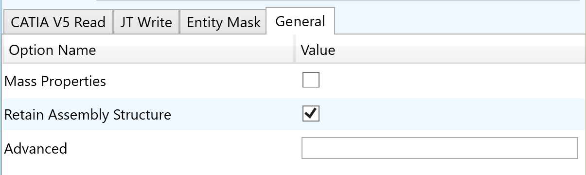 CATIA V5 to JT General Arguments