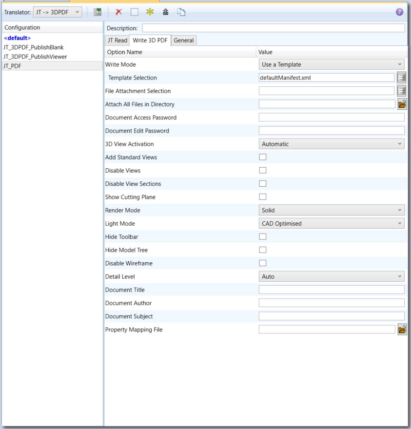 Write 3D PDF arguments in Configuration Manager