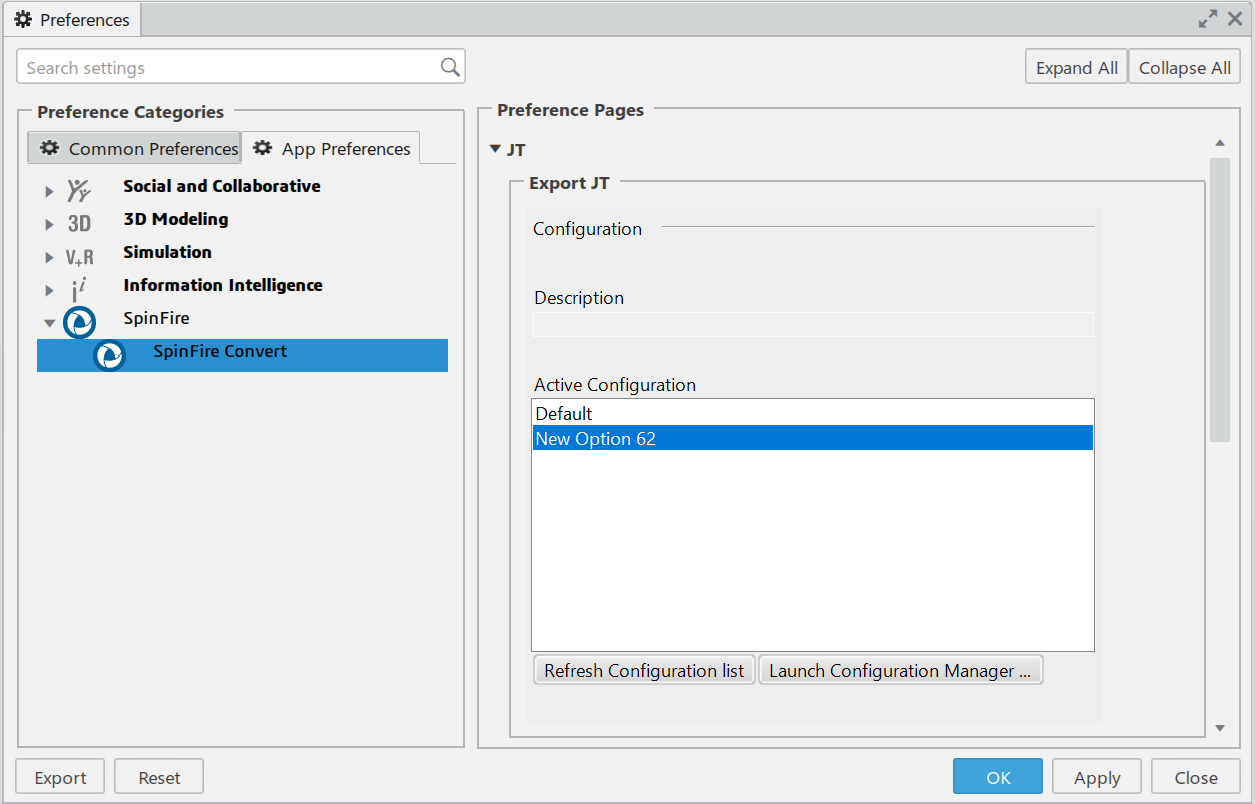 Active Configuration selected