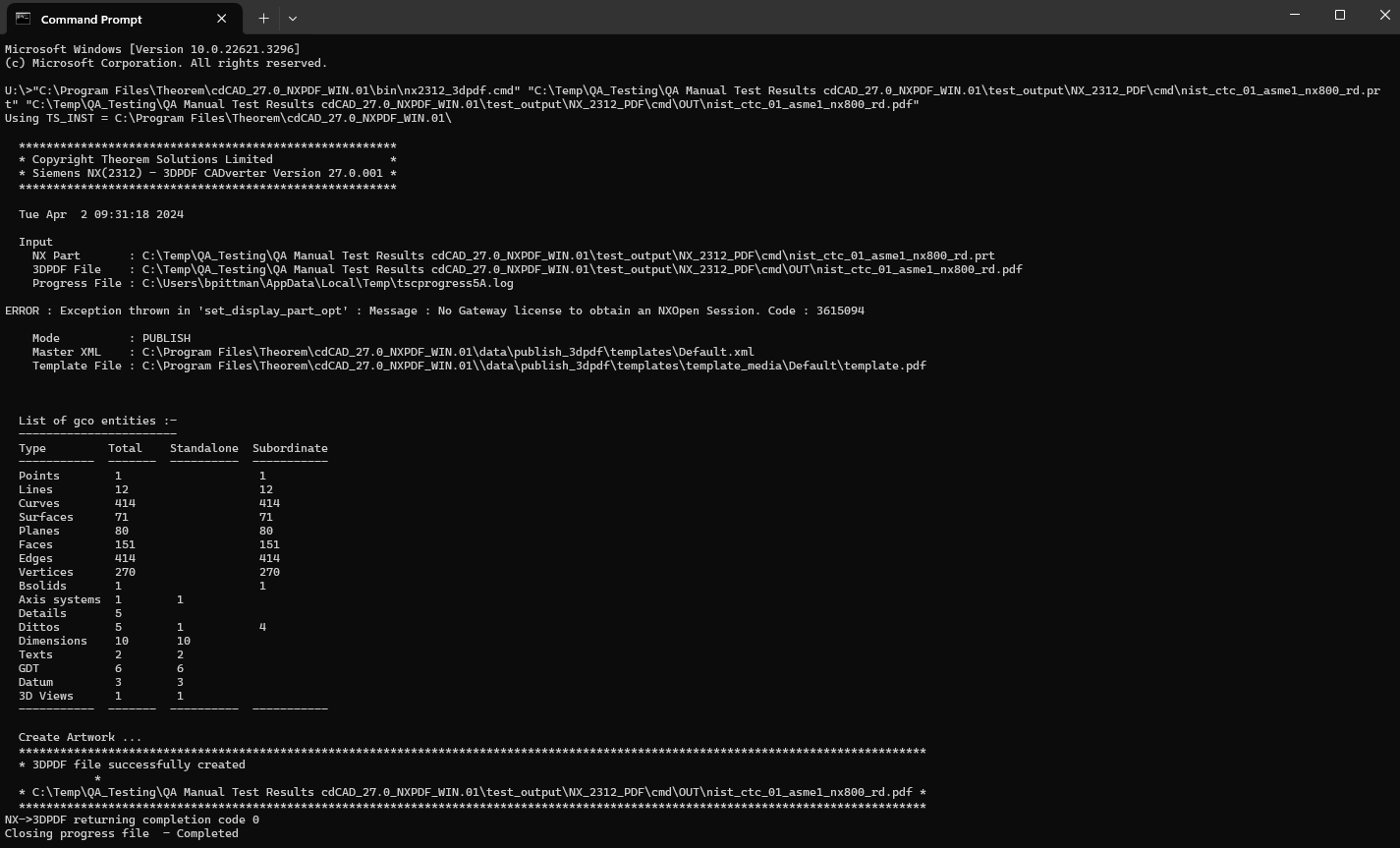 Command line no template output
