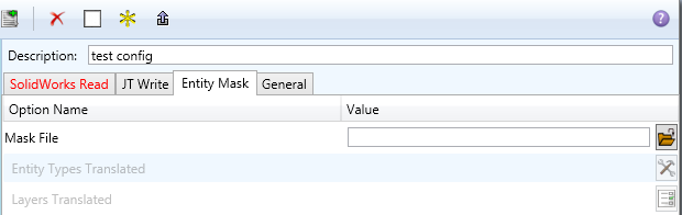 SOLIDWORKS to JT Entity Mask
