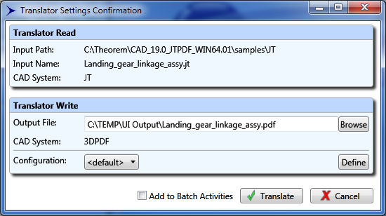 Translator Settings Confirmation
