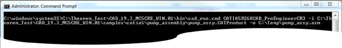 Command line translation example