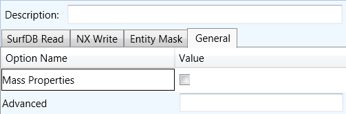 Surf to NX General Arguments -- Mass Properties