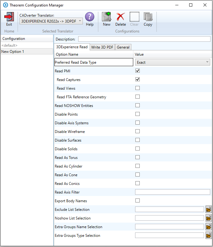 3DExperience Read Options