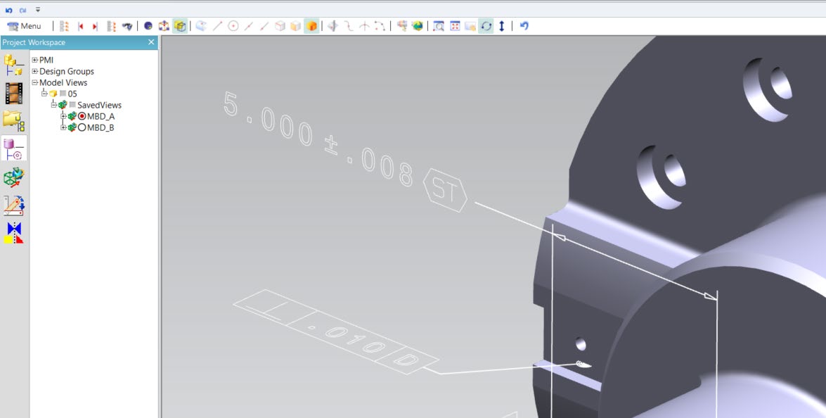 JT PMI with filled text rendered in outline only