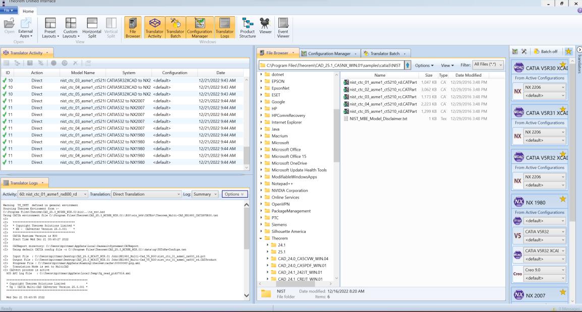 Theorem Unified Interface main window