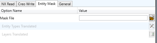 NX to Creo Entity Masking Arguments