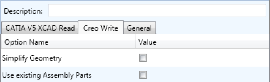 CREO Write arguments