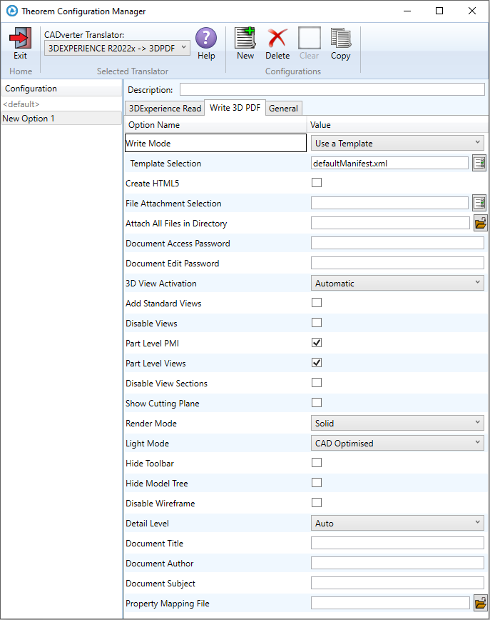 Write 3D PDF Options