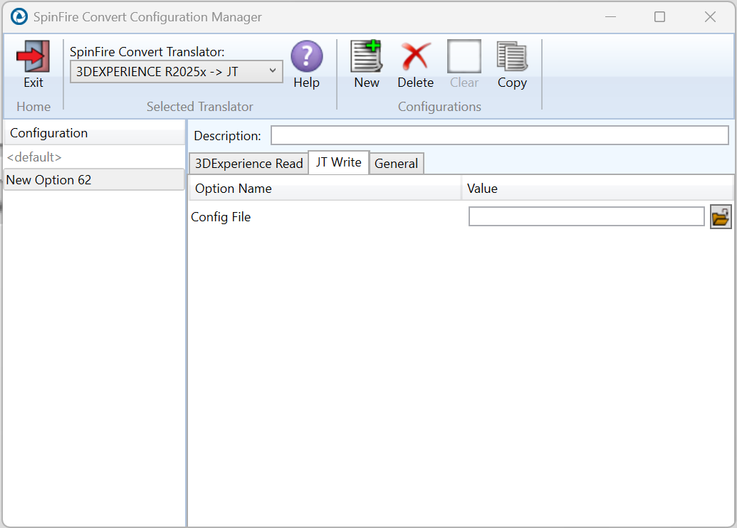 Configuration Manager - JT Write options