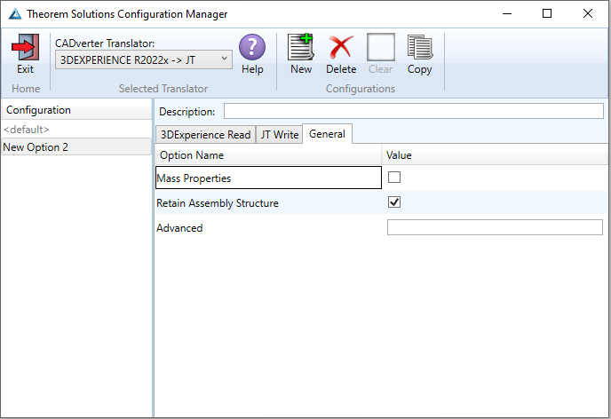 Configuration Manager - General (3DExperience to JT)
