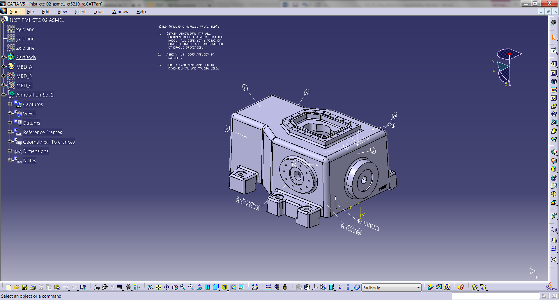 CATIA V5 application with model