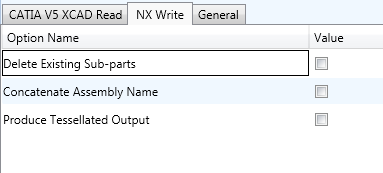 NX Write tab in Configuration Manager