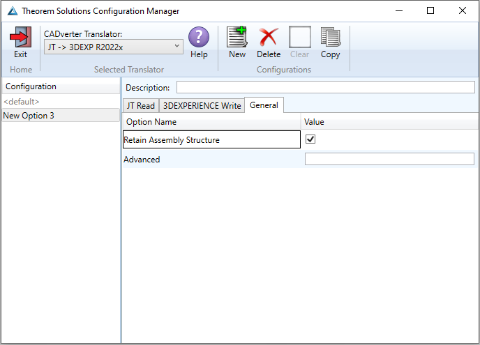 Configuration Manager - General (JT to 3DExperience)