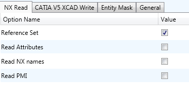 NX Read tab in Configuration Manager
